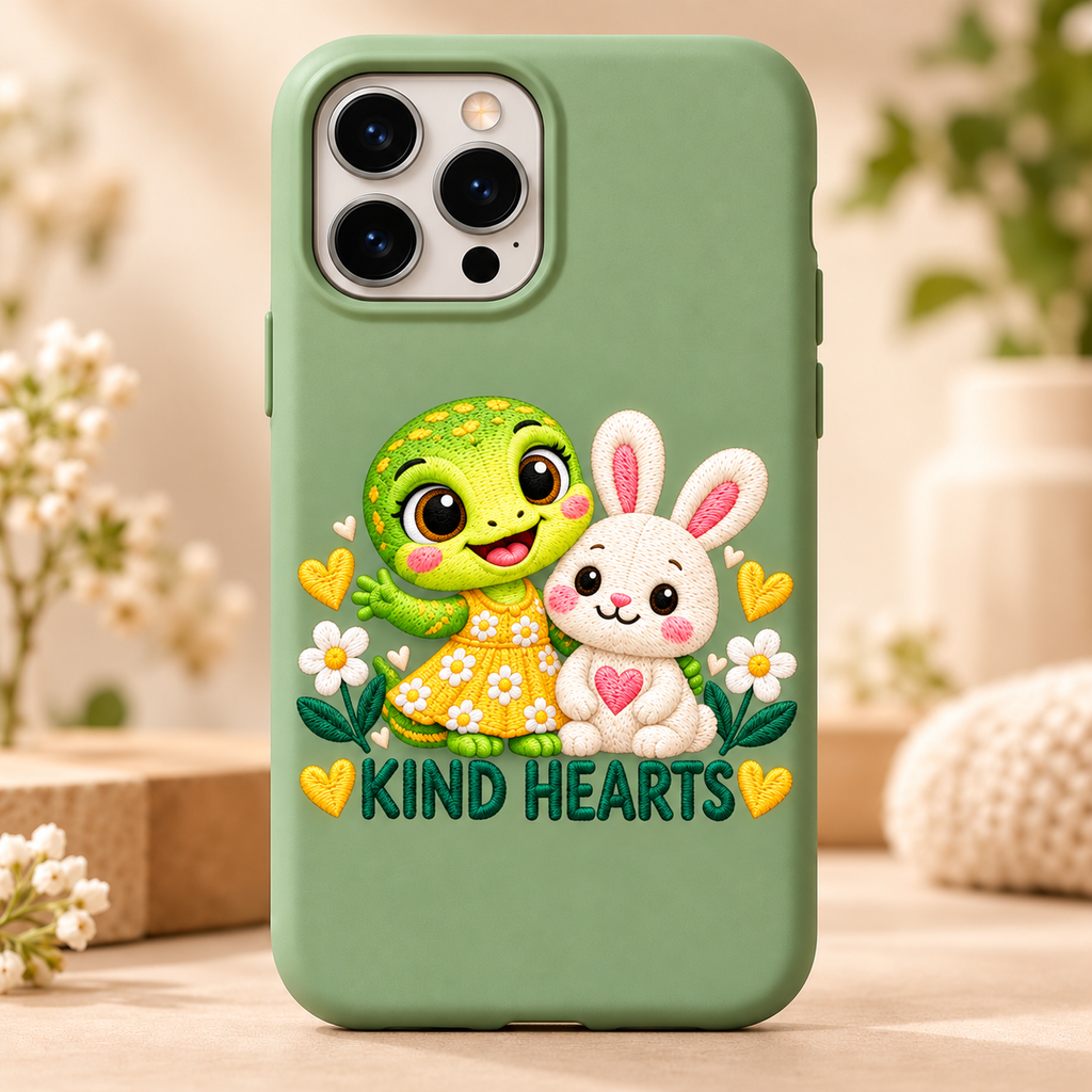 Kind Hearts Sage phone case