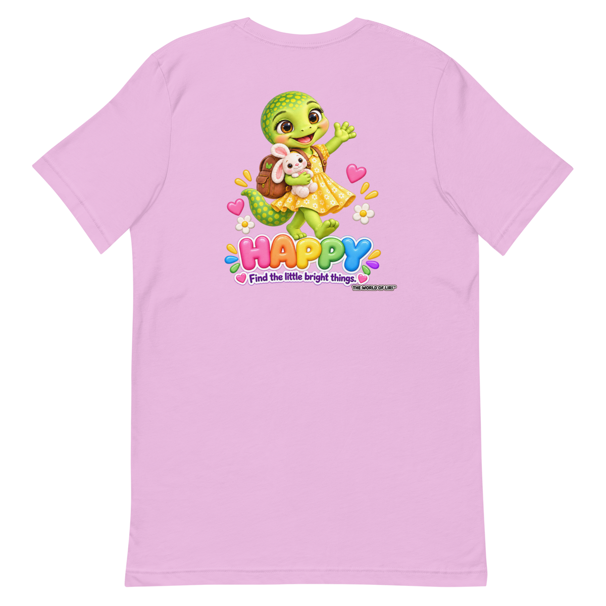 Happy Feelings Tee — Front+Back, Lilac, back view