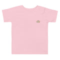 Pink toddler tee, front logo view