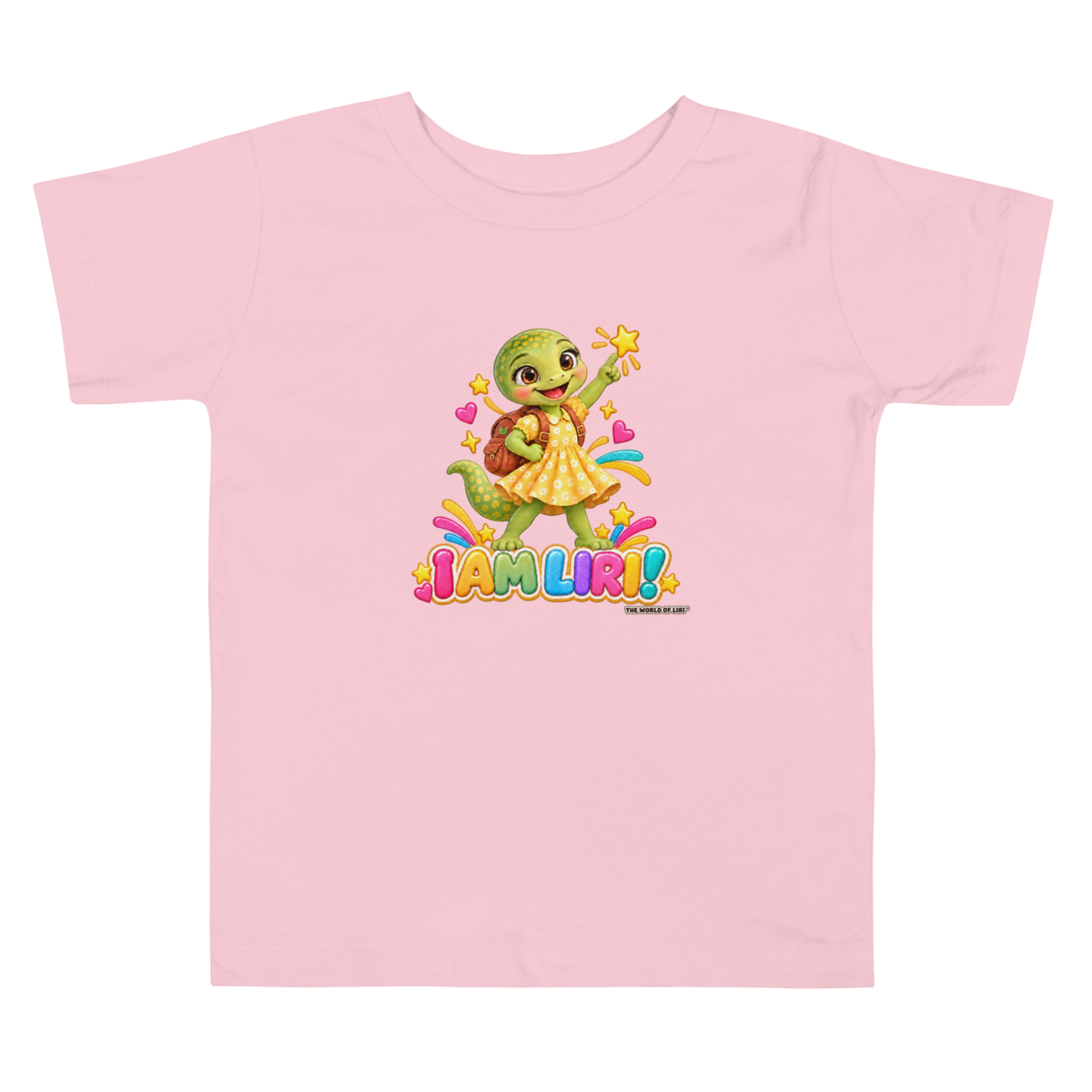 I Am Liri toddler tee in pink, front art