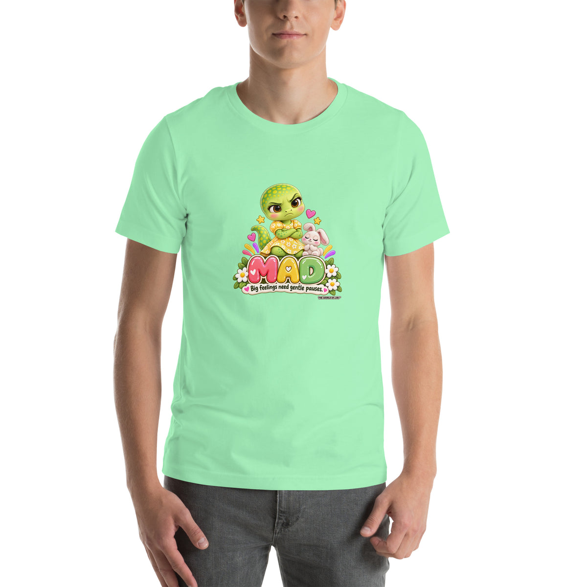 Liri Mad Feelings Tee — Adult — Mint — Front Print XS/S