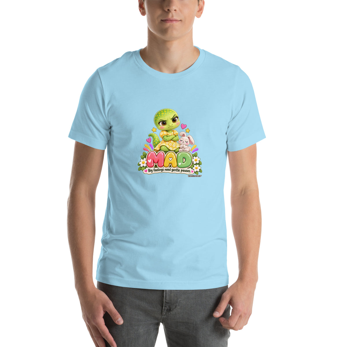 Liri Mad Feelings Tee — Adult — Ocean Blue — Front Print XS/S