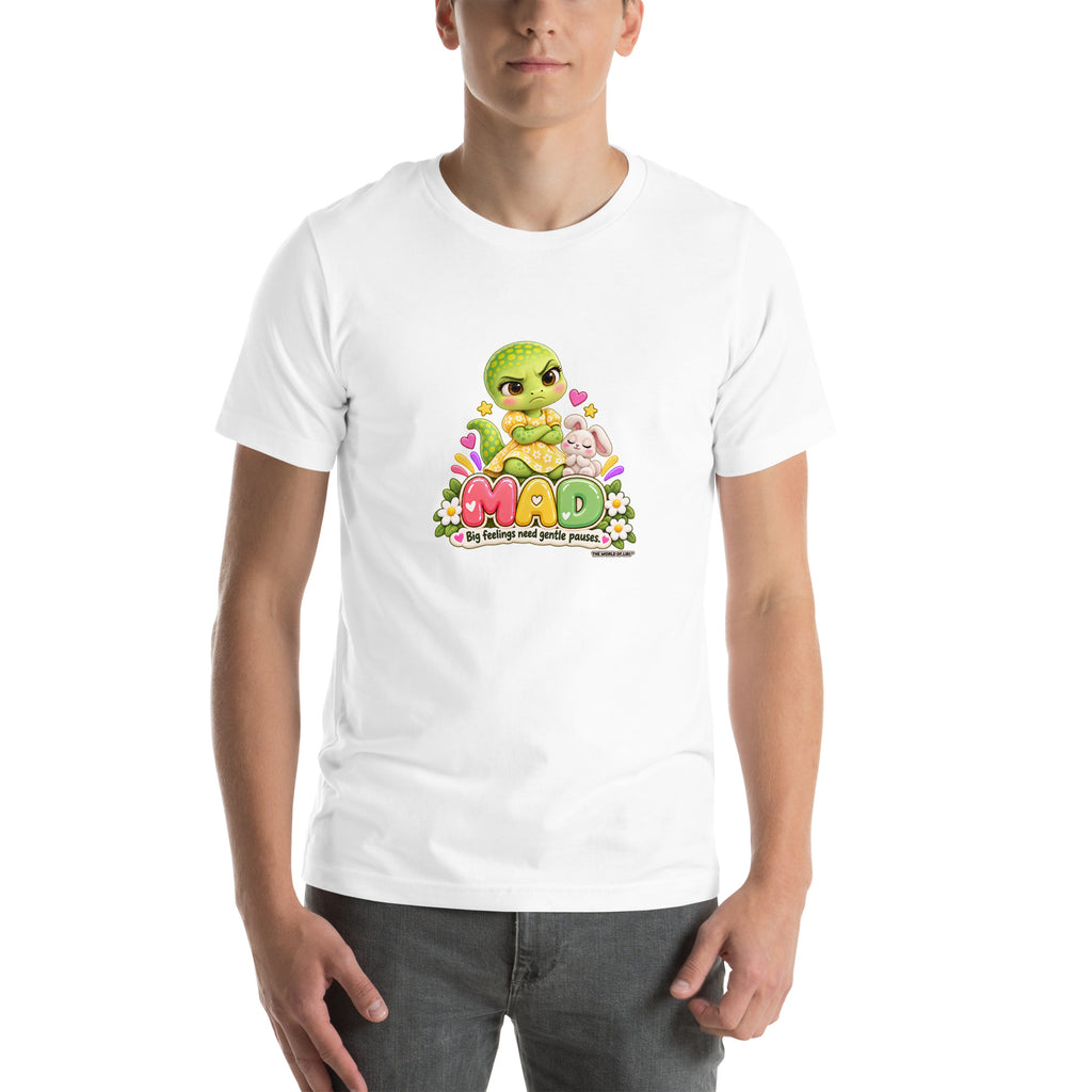 Liri Mad Feelings Tee — Adult — White — Front Print XS/S