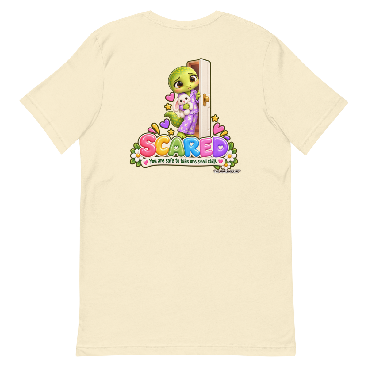 Scared Feelings Tee — Front+Back, Natural, back view