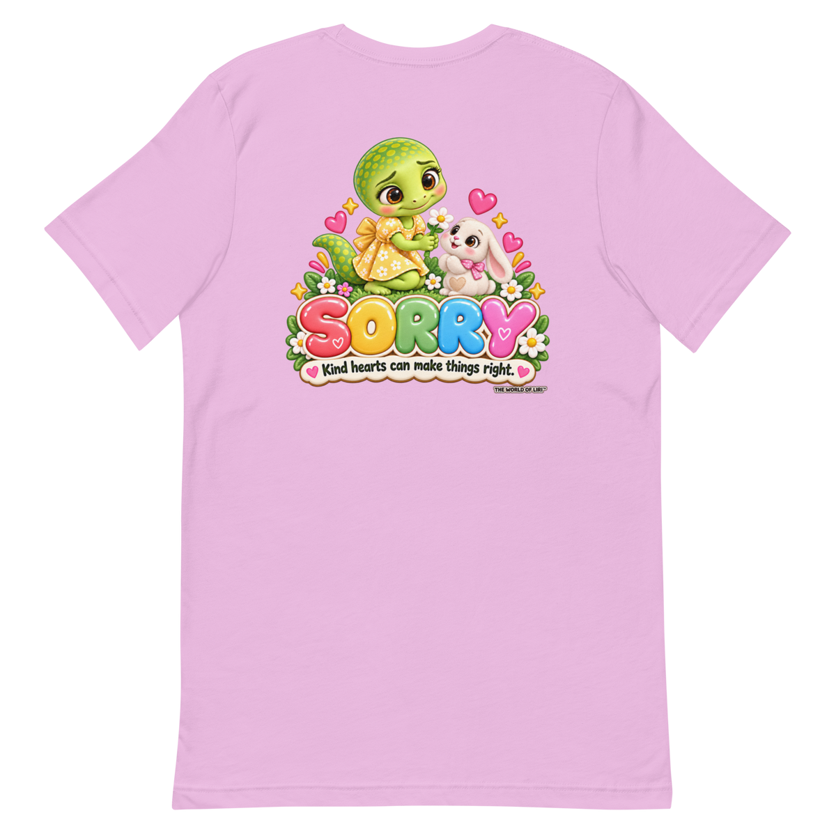 Sorry Feelings Tee — Front+Back, Lilac, back view